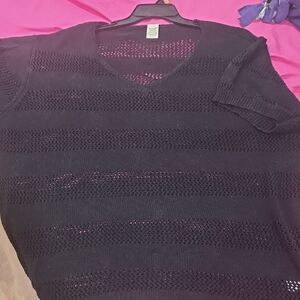 Black Knit V-Neck Sweater